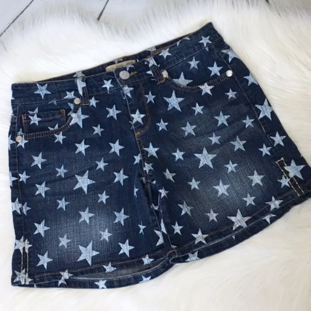 Nine West Vintage America Star Blue Denim Shorts